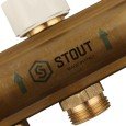 Коллектор Stout распределительный из латуни с расходомерами 1/3/4x4, SMB 0473 000004