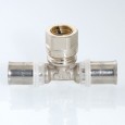 Тройник пресс VALTEC 16мм с переходом на обжим 15мм