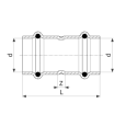 Муфта медная Viega Profipress с SC-Contur d=54 (арт. 292 720)