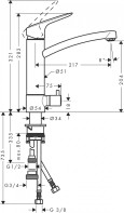 Смеситель для кухни Hansgrohe Logis 71834000 с подключением посудомоечной машины