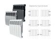 Биметаллический секционный радиатор отопления Royal Thermo Biliner 350 / Noire Sable / 6 секций