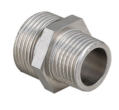 Ниппель VALTEC переходной 1 х 3/4 наружная резьба, никелированная латунь