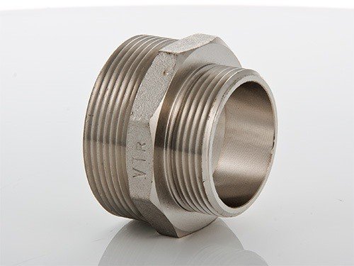 Ниппель VALTEC переходной 1 х 3/4 наружная резьба, никелированная латунь
