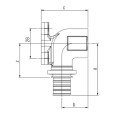 Угольник Rehau настенный с квадратными фланцами 20-Rp1/2 RX