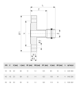 Переход Viega Prestabo фланцевый Ду 40 (PN 6) х 42 мм, модель 1159.1
