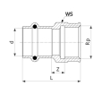Соединительный элемент медный Viega Sanpress с SC-Contur d=15 (арт. 298 074)