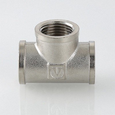 Тройник VALTEC 1 внутренняя, никелированная латунь