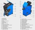 Твердотопливный напольный котел отопления, одноконтурный ZOTA Carbon 50