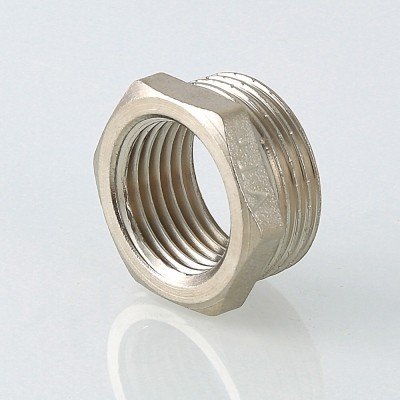 Футорка VALTEC 1/2 х 1/4 внутренняя-наружная резьба, никелированная латунь