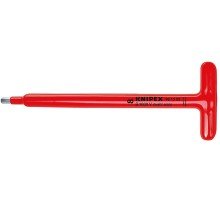 Отвертка KNIPEX VDE с Т-образной рукояткой для винтов с профилем внутренний шестигранник , HEX 6 мм, длина Т-рукоятки 90 мм, 250 мм, диэлектрическая