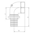 Угольник-переходник Rehau с внутренней резьбой 25-Rp 1 RX