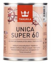 Лак Tikkurila UNICA SUPER 60 алкидно уретановый универсальный, износостойкий, полуглянцевый (2,7л)