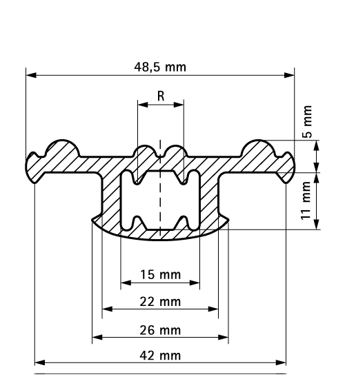 Резиновый профиль Walraven BIS RapidStrut, 30 м