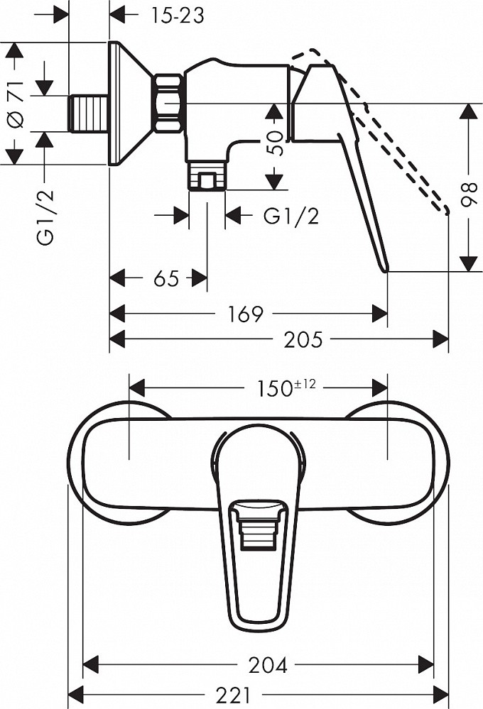 Смеситель для душа Hansgrohe Novus Loop 71360000