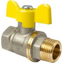 Кран шаровой Valfex VF.278.NB3.034 для ГАЗА 3/4 ВР/НР бабочка латунный никелированный